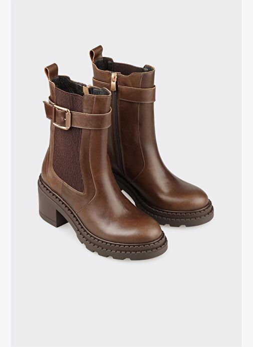 Haki Deri Kadın Günlük Bot - Görsel 3
