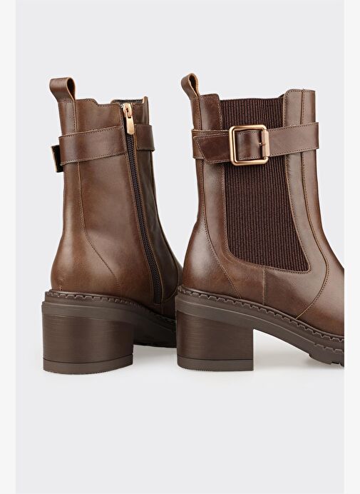 Haki Deri Kadın Günlük Bot - Görsel 5