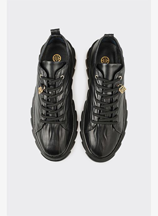 Siyah Deri Erkek Spor Ayakkabı - Görsel 5