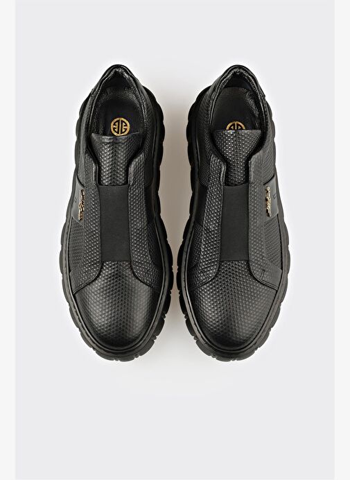 Siyah Deri Erkek Spor Ayakkabı - Görsel 5