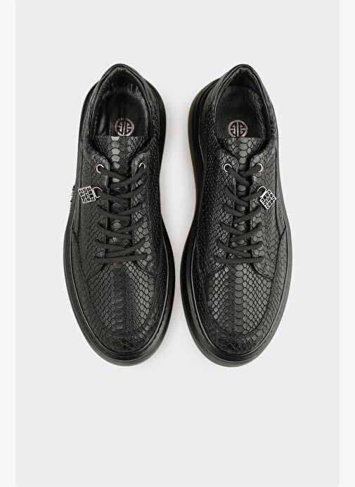 Siyah Deri Erkek Spor Ayakkabı - Görsel 5