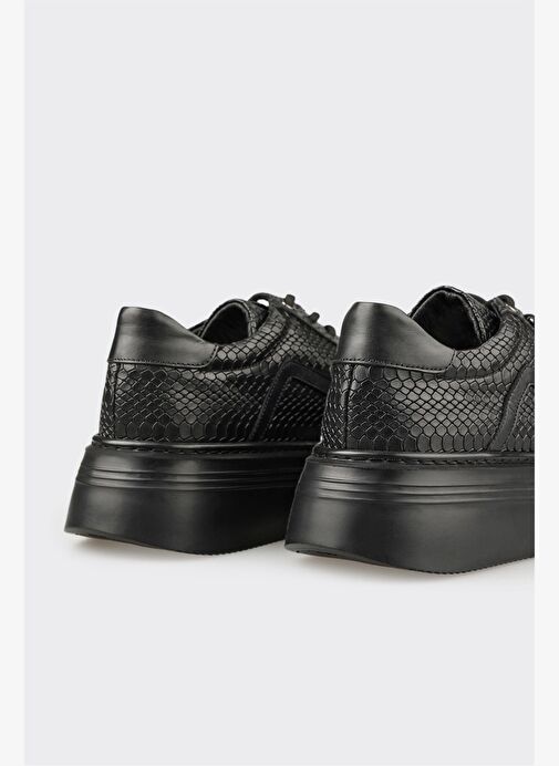 Siyah Deri Erkek Spor Ayakkabı - Görsel 6