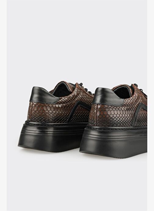 Kahve Deri Erkek Spor Ayakkabı - Görsel 4