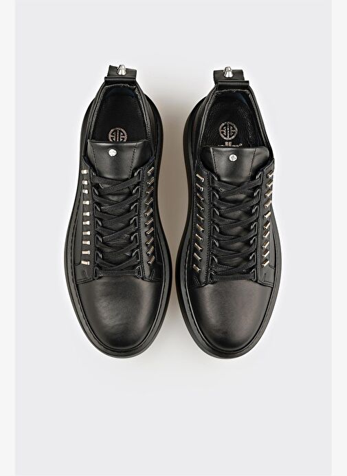 Siyah Deri Erkek Spor Ayakkabı - Görsel 5