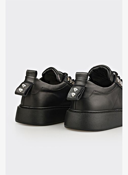 Siyah Deri Erkek Spor Ayakkabı - Görsel 6