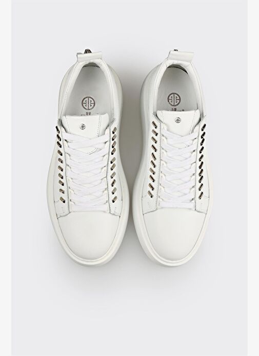 Beyaz Deri Erkek Spor Ayakkabı - Görsel 5