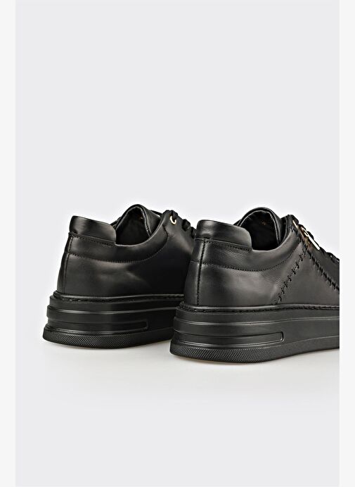 Siyah Deri Erkek Spor Ayakkabı - Görsel 6