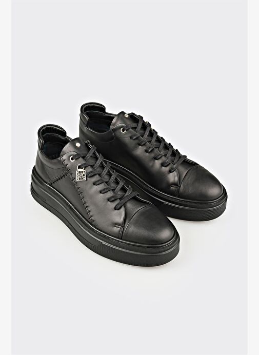 Siyah Deri Erkek Spor Ayakkabı - Görsel 3