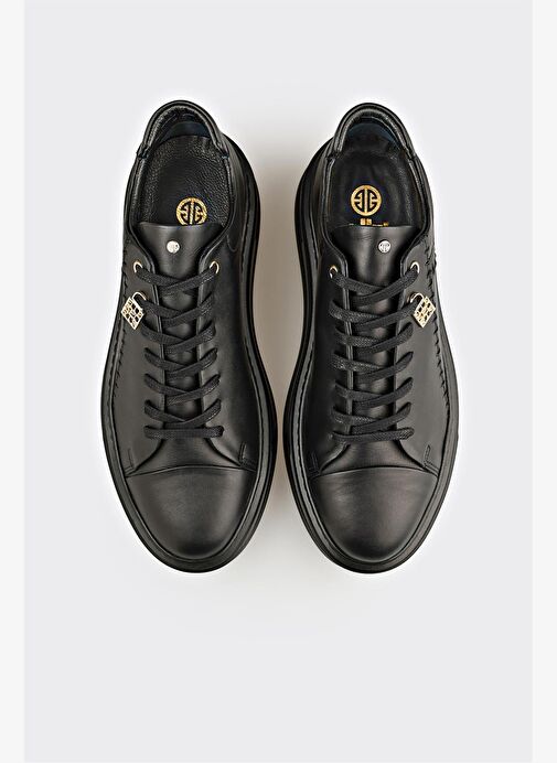 Siyah Deri Erkek Spor Ayakkabı - Görsel 5