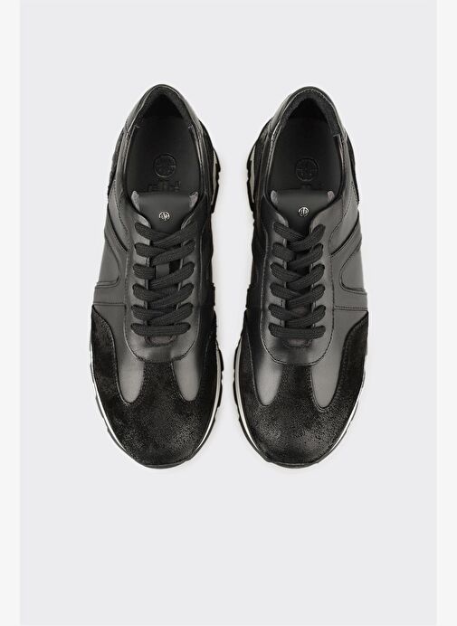 Siyah Deri Erkek Spor Ayakkabı - Görsel 5