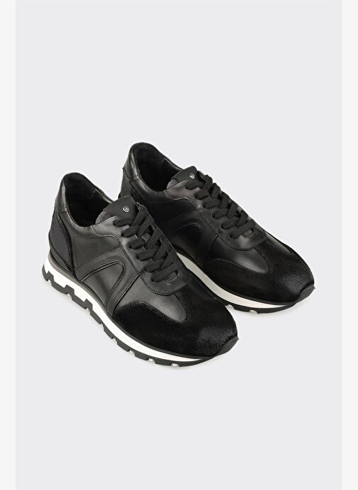 Siyah Deri Erkek Spor Ayakkabı - Görsel 3