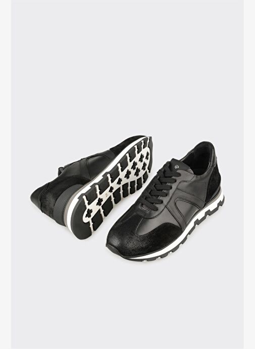 Siyah Deri Erkek Spor Ayakkabı - Görsel 4