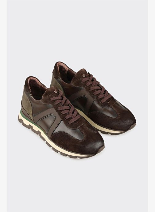 Kahve Deri Erkek Spor Ayakkabı - Görsel 3