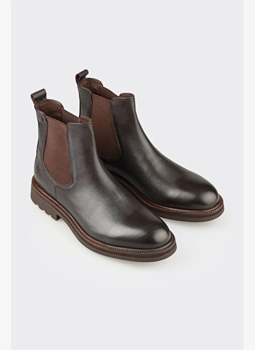 Kahve Deri Erkek Günlük Bot - Görsel 3