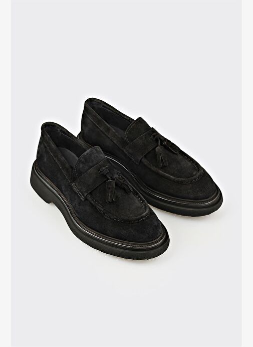 Siyah Deri Erkek Günlük Ayakkabı - Görsel 3