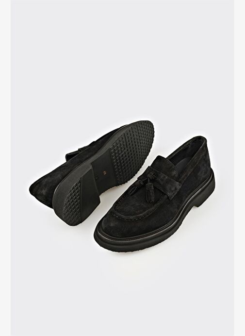 Siyah Deri Erkek Günlük Ayakkabı - Görsel 4