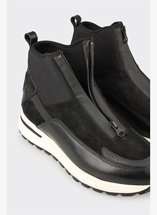 Siyah Deri Erkek Spor Bot - Görsel 4