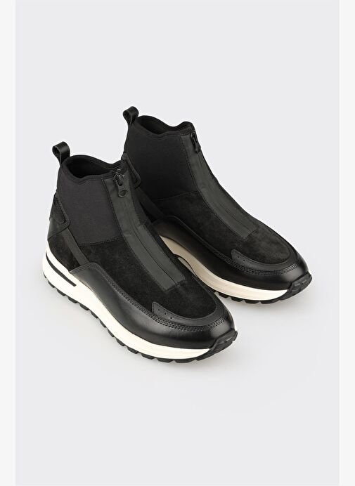 Siyah Deri Erkek Spor Bot - Görsel 2