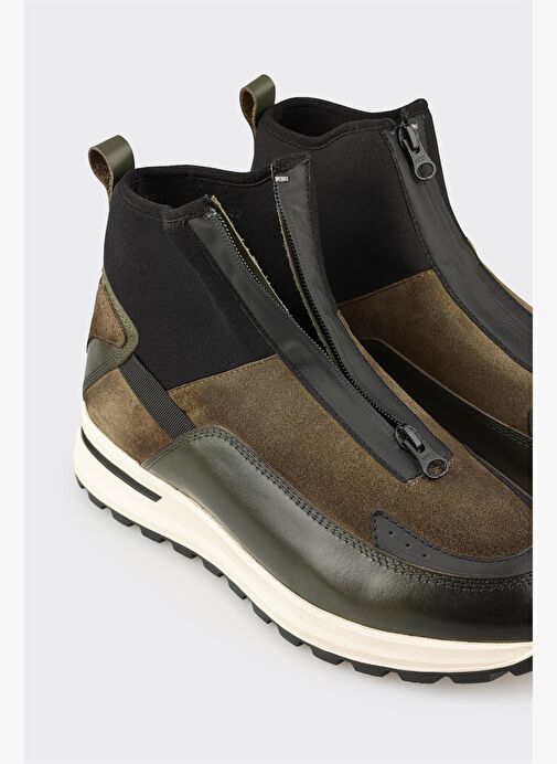 Haki Deri Erkek Spor Bot - Görsel 5