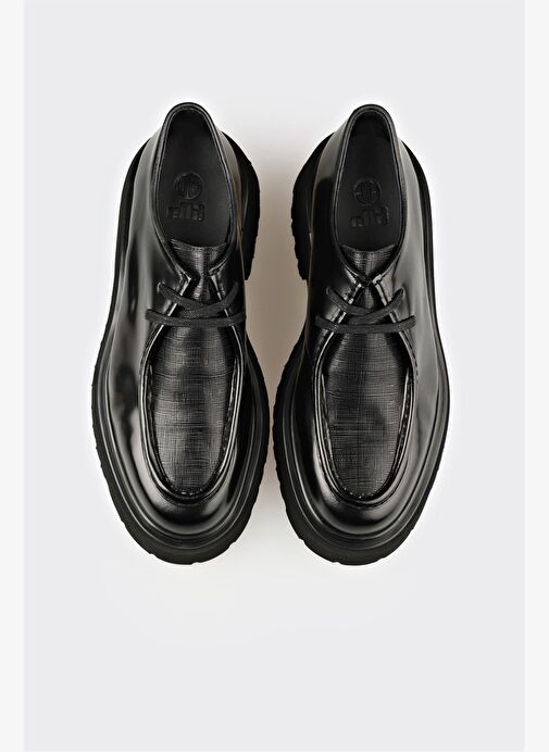 Siyah Deri Erkek Günlük Ayakkabı - Görsel 5