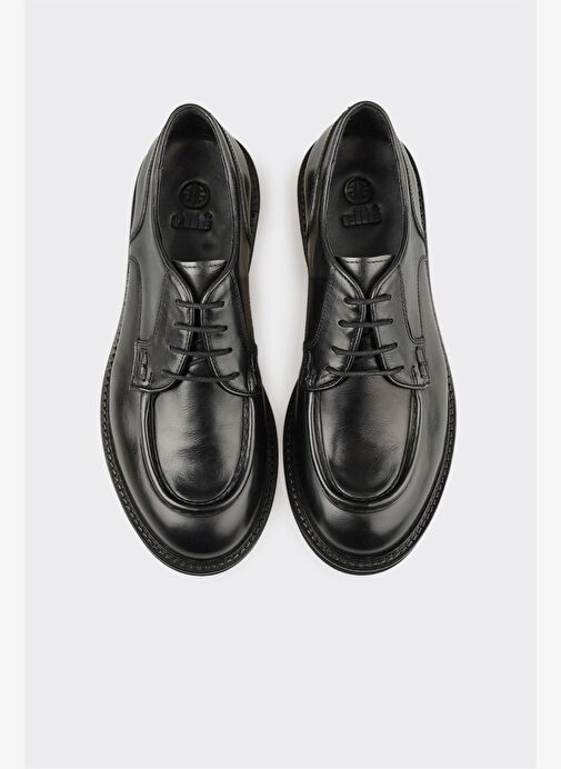 Siyah Deri Erkek Günlük Ayakkabı - Görsel 5