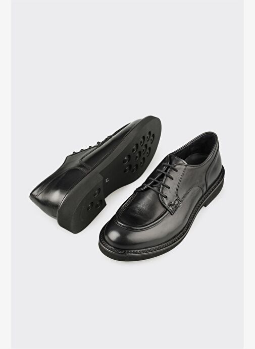 Siyah Deri Erkek Günlük Ayakkabı - Görsel 4