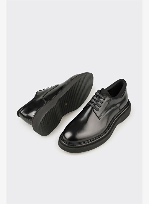 Siyah Deri Erkek Günlük Ayakkabı - Görsel 7