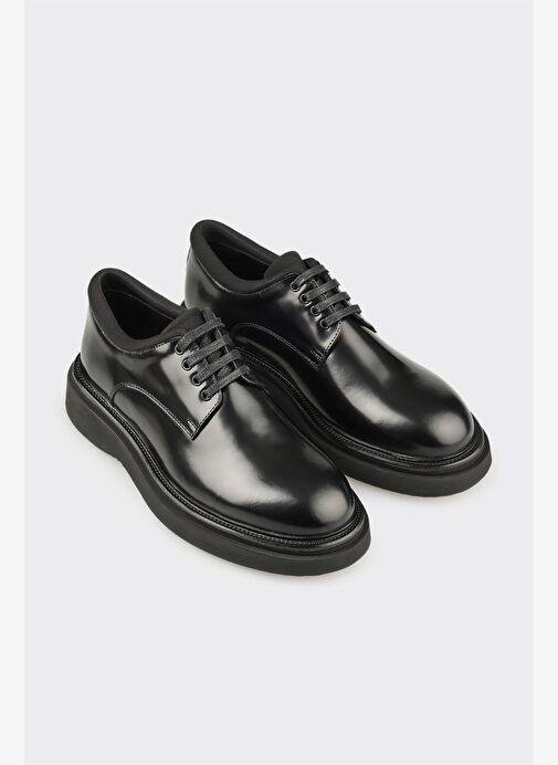 Siyah Deri Erkek Günlük Ayakkabı - Görsel 5