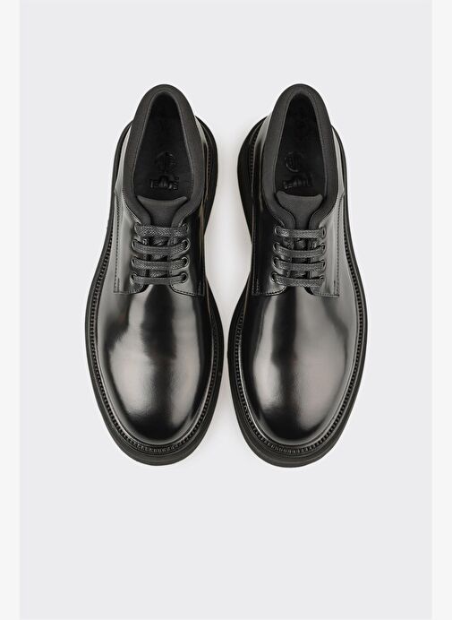 Siyah Deri Erkek Günlük Ayakkabı - Görsel 9