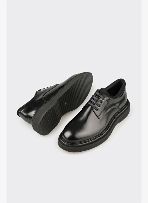 Siyah Deri Erkek Günlük Ayakkabı - Görsel 6
