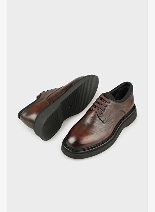 Kahve Deri Erkek Günlük Ayakkabı - Görsel 4