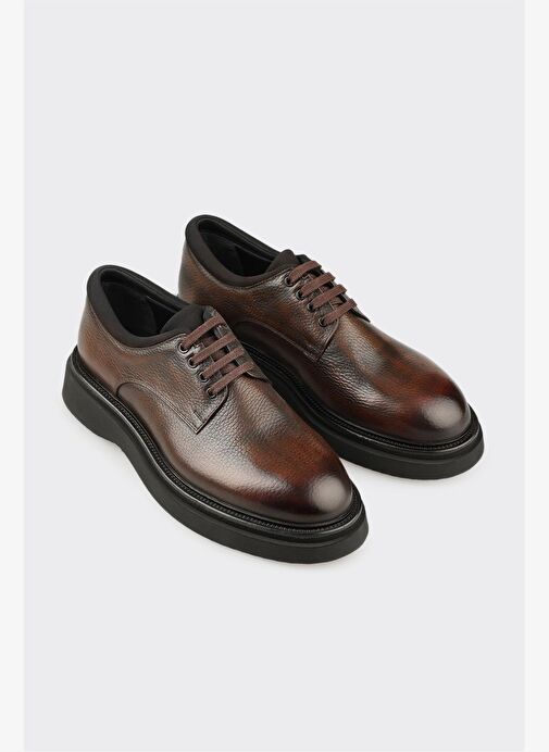 Kahve Deri Erkek Günlük Ayakkabı - Görsel 3