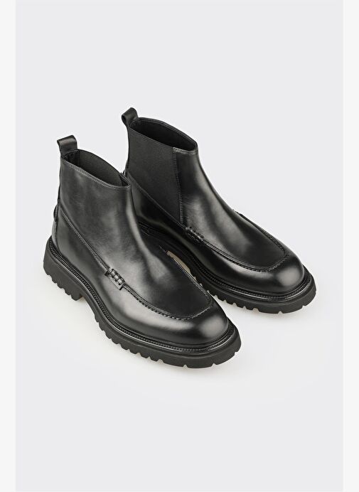 Siyah Deri Erkek Günlük Bot - Görsel 3