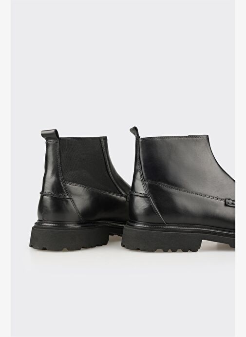 Siyah Deri Erkek Günlük Bot - Görsel 5