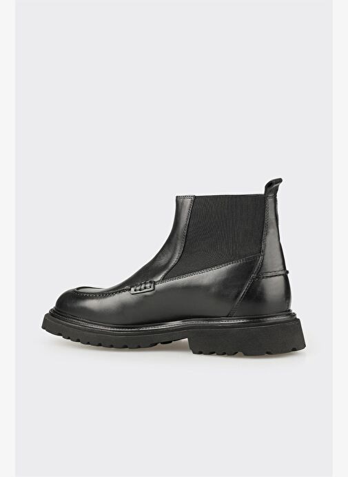 Siyah Deri Erkek Günlük Bot - Görsel 4