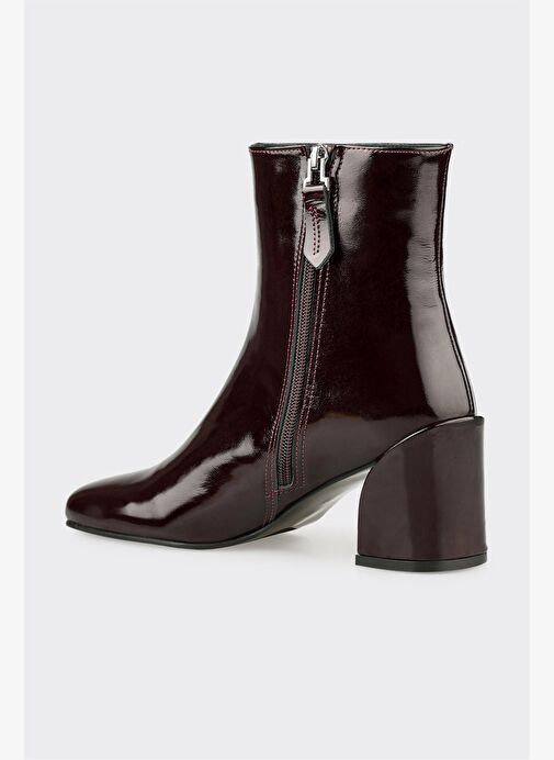 Bordo Deri Kadın Klasik Bot - Görsel 4