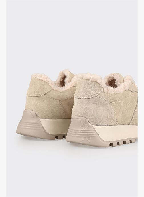 Bej Deri Kadın Spor Ayakkabı - Görsel 6