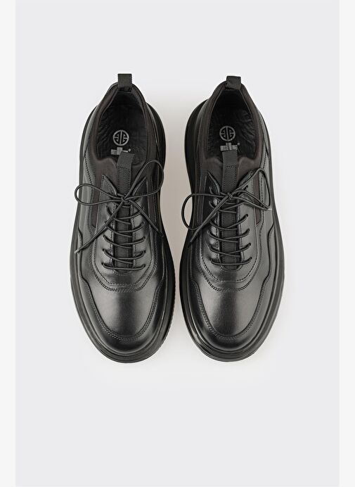 Siyah Deri Erkek Spor Ayakkabı - Görsel 5