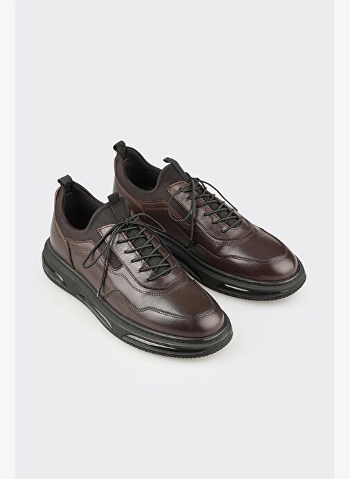 Kahve Deri Erkek Spor Ayakkabı - Görsel 3