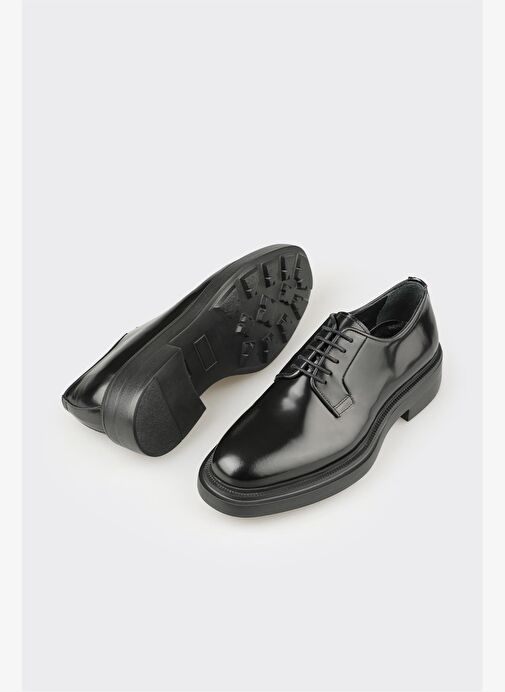 Siyah Deri Erkek Günlük Ayakkabı - Görsel 4