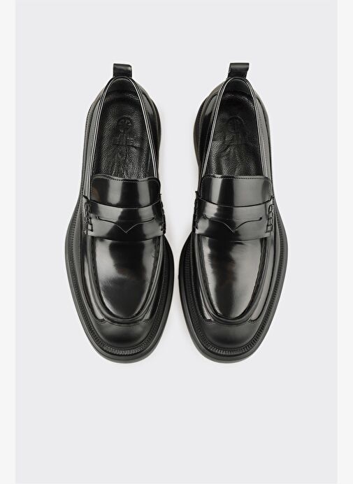 Siyah Deri Erkek Günlük Ayakkabı - Görsel 5