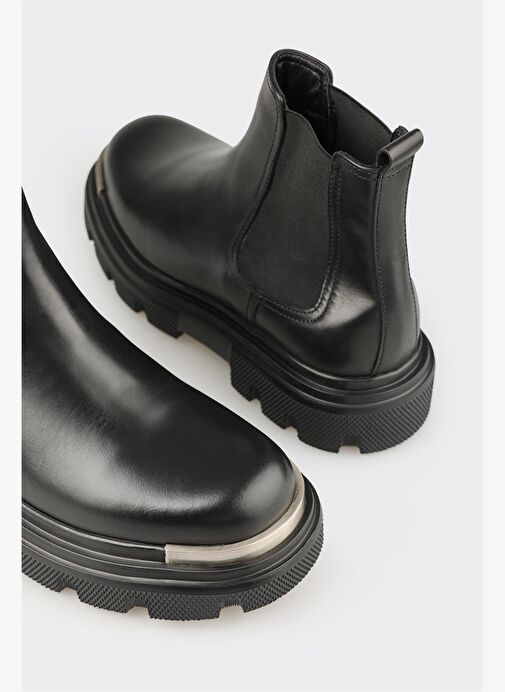 Siyah Deri Erkek Günlük Bot - Görsel 5