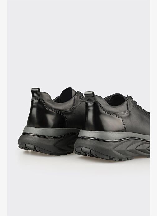 Siyah Deri Erkek Spor Ayakkabı - Görsel 6
