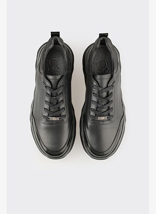 Siyah Deri Erkek Spor Ayakkabı - Görsel 5