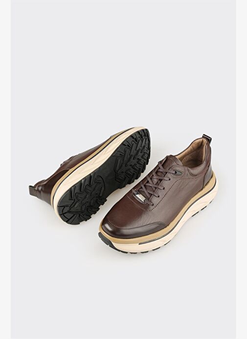 Kahve Deri Erkek Spor Ayakkabı - Görsel 4