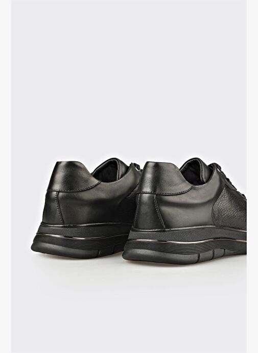 Siyah Deri Erkek Günlük Ayakkabı - Görsel 6