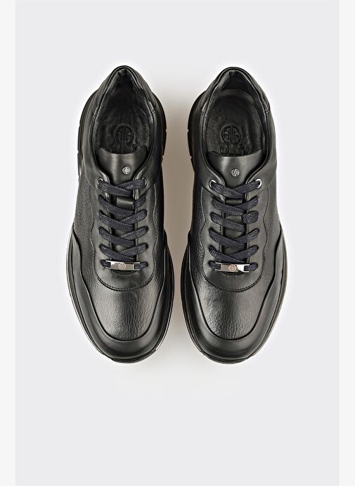 Siyah Deri Erkek Günlük Ayakkabı - Görsel 5