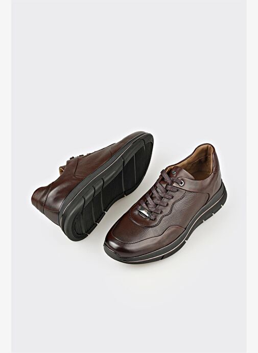 Kahve Deri Erkek Günlük Ayakkabı - Görsel 4