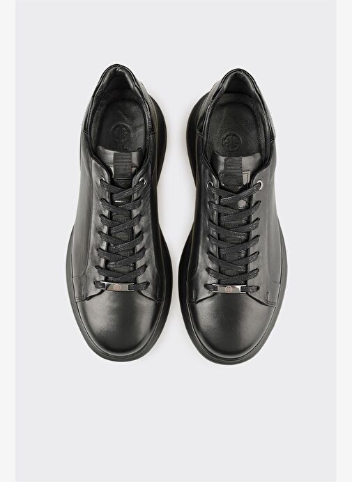 Siyah Deri Erkek Günlük Ayakkabı - Görsel 5