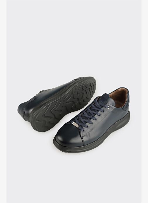 Lacivert Deri Erkek Günlük Ayakkabı - Görsel 4